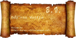 Béres Vulfia névjegykártya